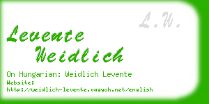 levente weidlich business card